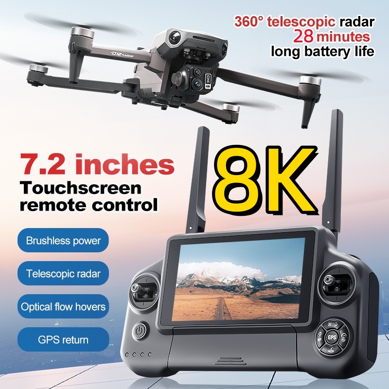 Fpv Brushless Rc Drone 4K - Drone RC Quadcopter 8K 3 Axis