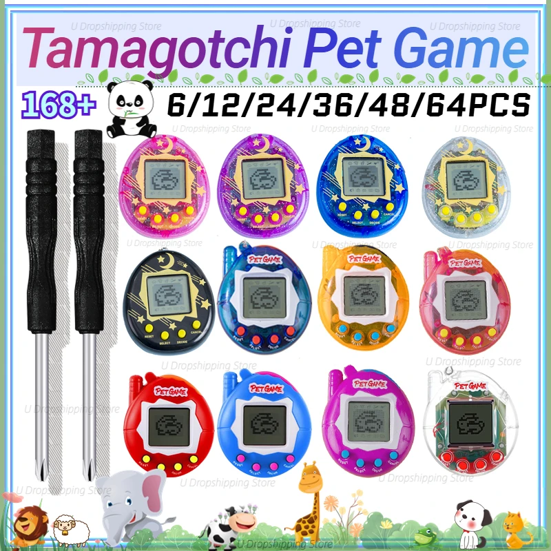 Tamagotchi Electronic Pet Virtual - 64-6 Buah Gantungan Kunci Hewan Peliharaan