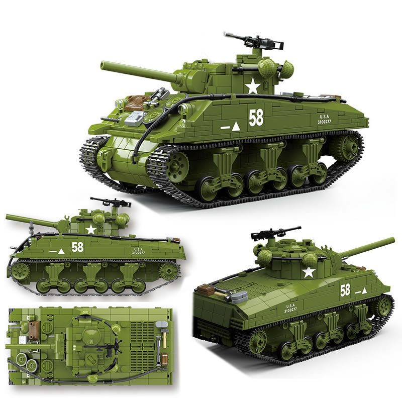Lego Compatible Military Tank - New World WarII militer Weapons M4A3