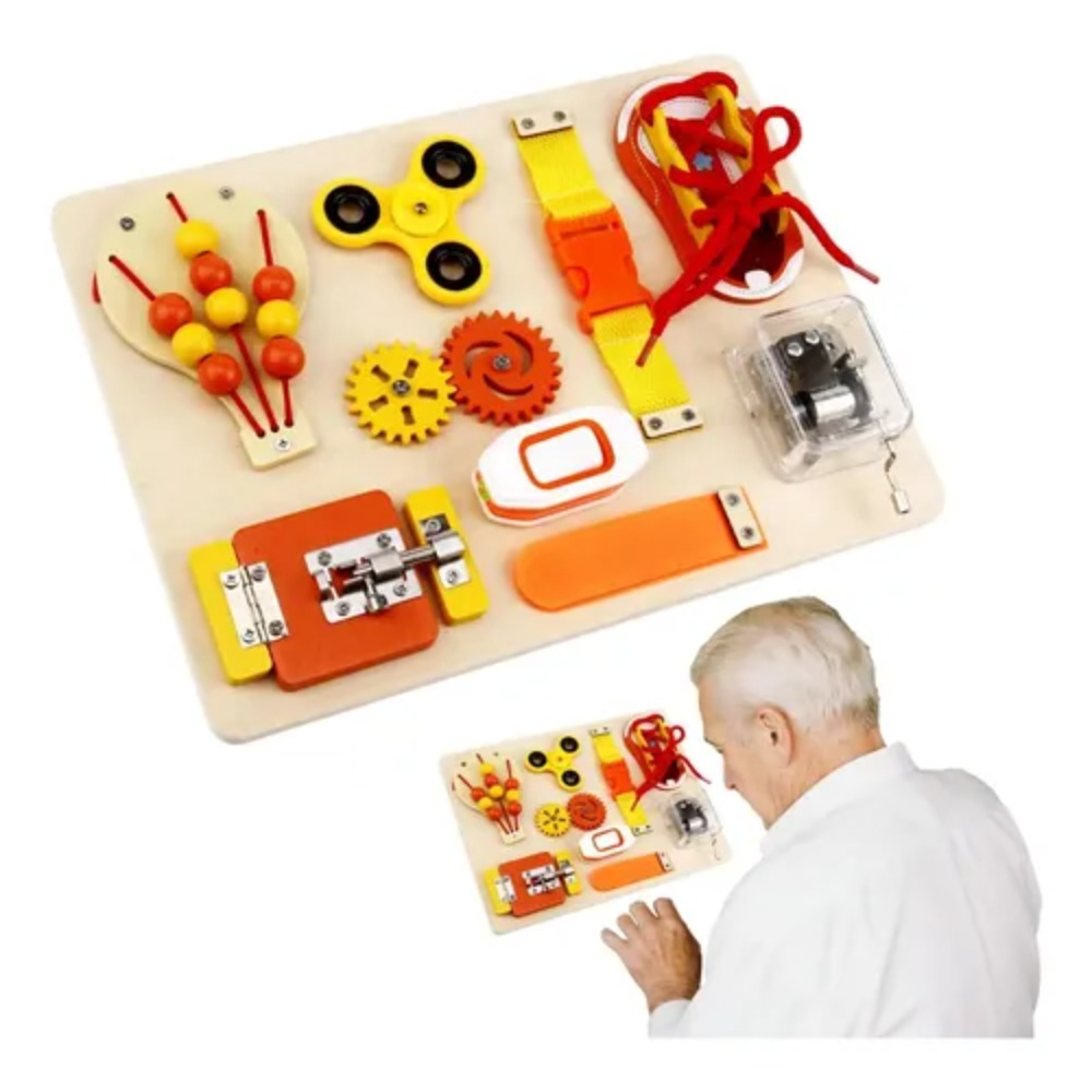 Montessori Wooden Busy Board Toddler - Mainan Papan Sibuk Kayu Montessori untuk