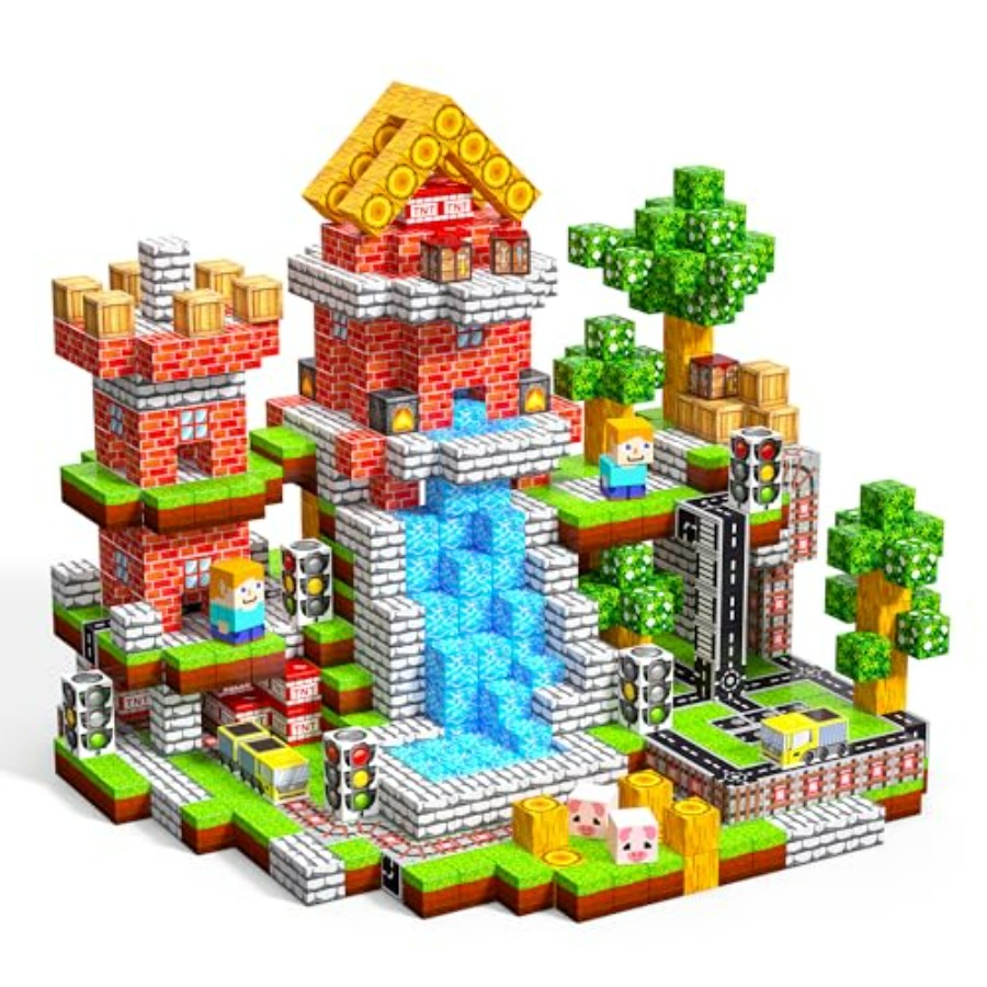 Magnetic Building Tiles Set 100Pcs - 100 Buah Blok Magnetik, Set Kubus