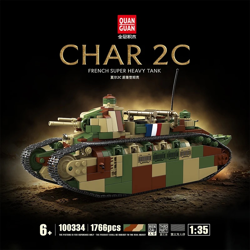 Lego Compatible Military Tank - Tank Super Berat Prancis Char 2c