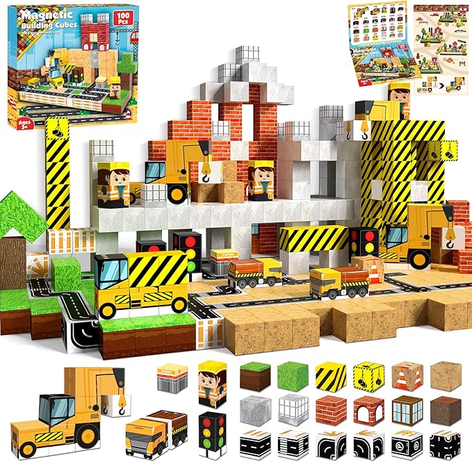 100 Buah Blok Magnetik, Blok B - Magnetic Building Tiles Set 100Pcs ulasan dan harga