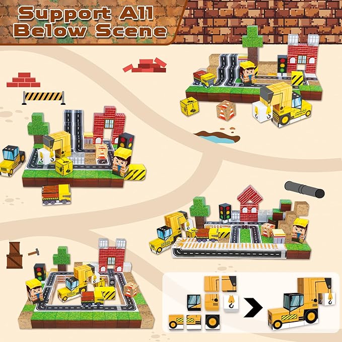 100 Buah Blok Magnetik, Blok B - Magnetic Building Tiles Set 100Pcs ulasan dan harga
