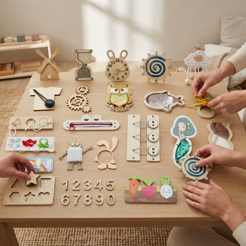 Papan Aktivitas Montessori Kay - Montessori Wooden Busy Board Toddler ulasan dan harga