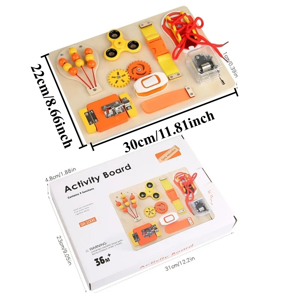 Mainan Papan Sibuk Kayu Montes - Montessori Wooden Busy Board Toddler ulasan dan harga