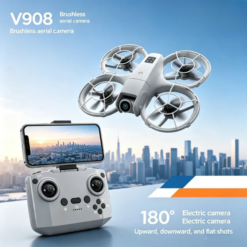 Drone GPS Lipat V908 Asli deng - Fpv Brushless Rc Drone 4K ulasan dan harga